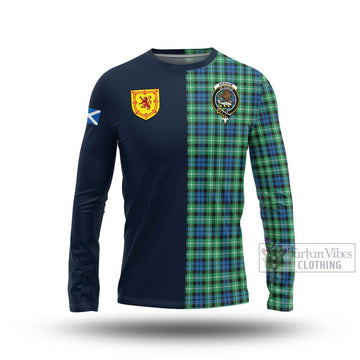 Graham Tartan Long Sleeve T-Shirt Alba with Scottish Lion Royal Arm Half Style