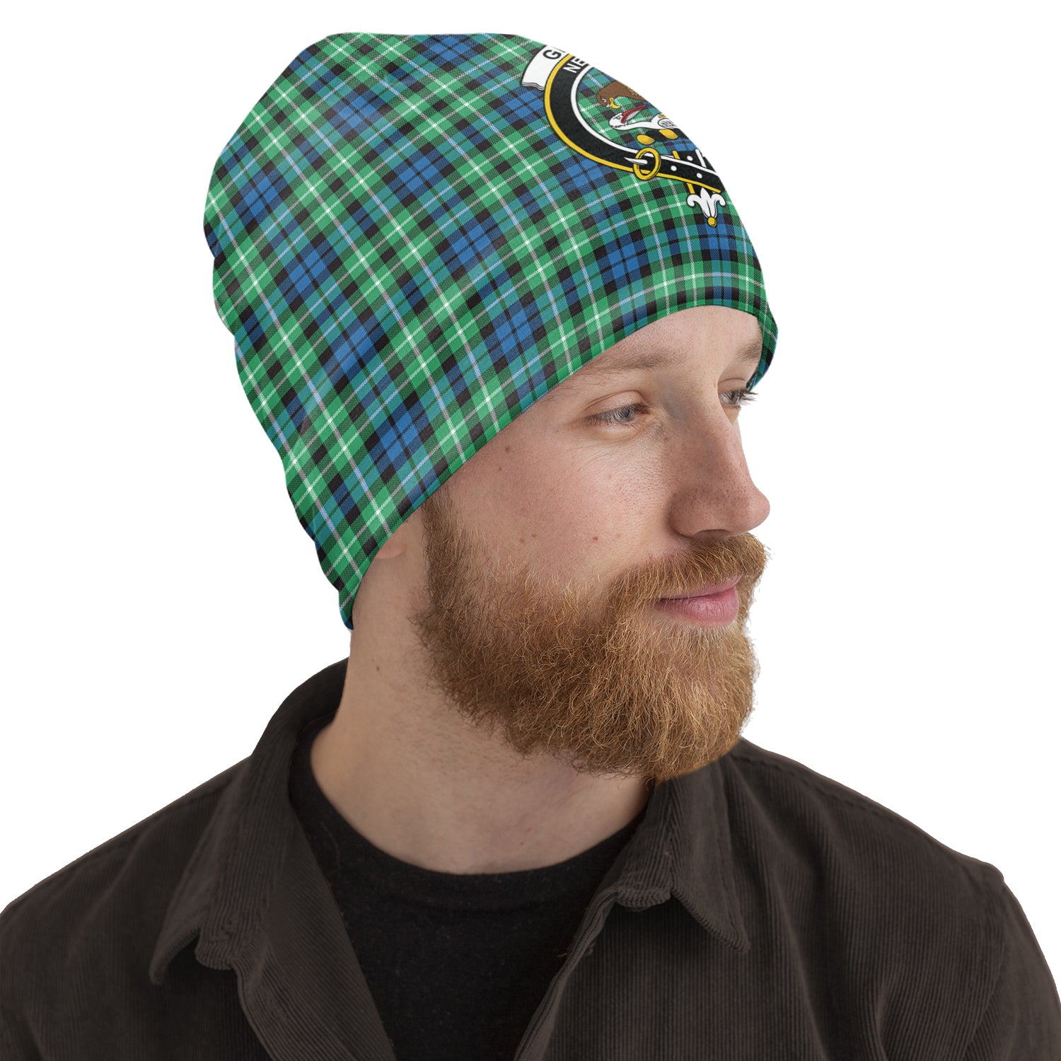 Graham Tartan Beanies Hat with Family Crest One Size 10.5*10.2 inches - Tartan Vibes Clothing