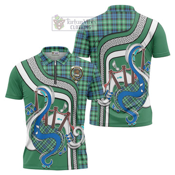 Graham Tartan Zipper Polo Shirt with Epic Bagpipe Style