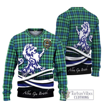 Graham Tartan Ugly Sweater with Alba Gu Brath Regal Lion Emblem