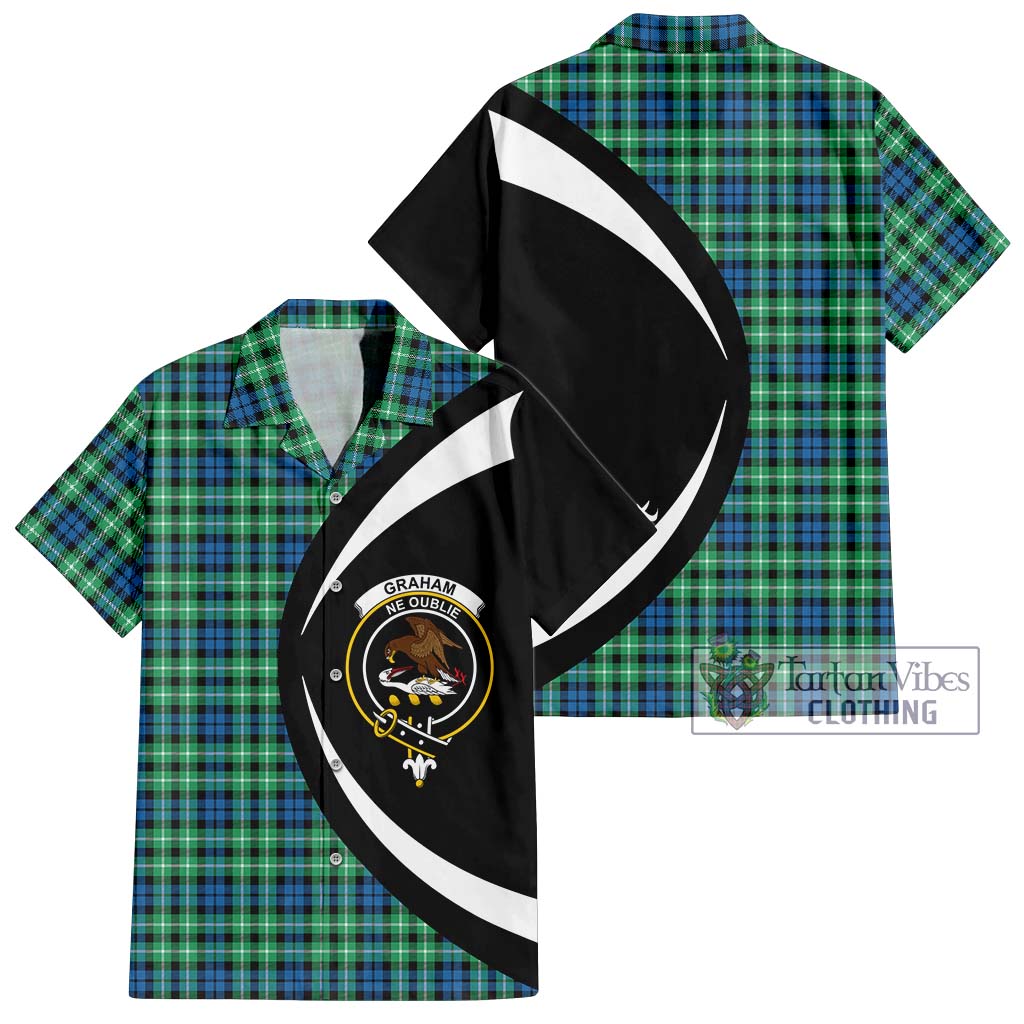 Graham Tartan Short Sleeve Button Up with Family Crest Circle Style Kid - Tartan Vibes Clothing