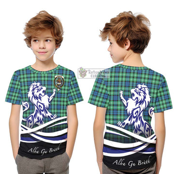 Graham Tartan Kid T-Shirt with Alba Gu Brath Regal Lion Emblem