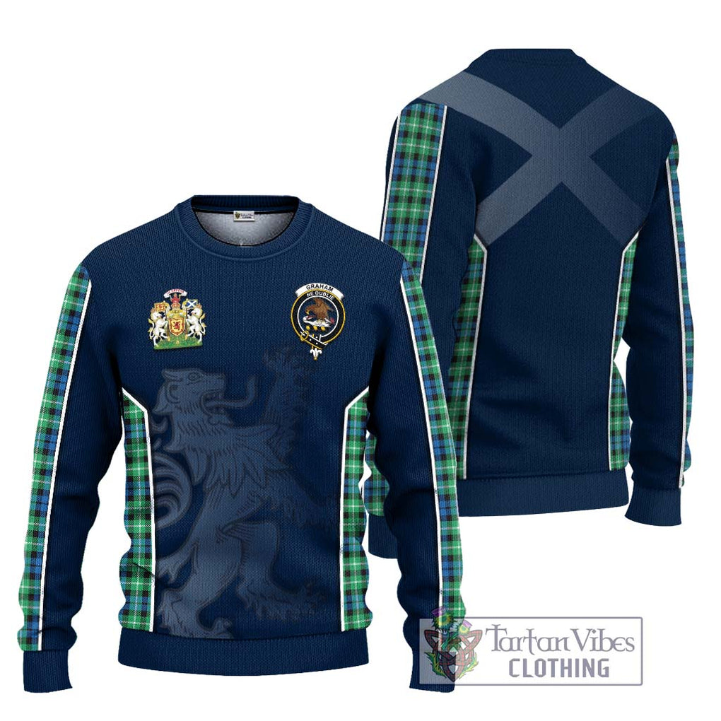 Graham Tartan Knitted Sweater with Family Crest and Lion Rampant Vibes Sport Style Unisex - Tartan Vibes Clothing