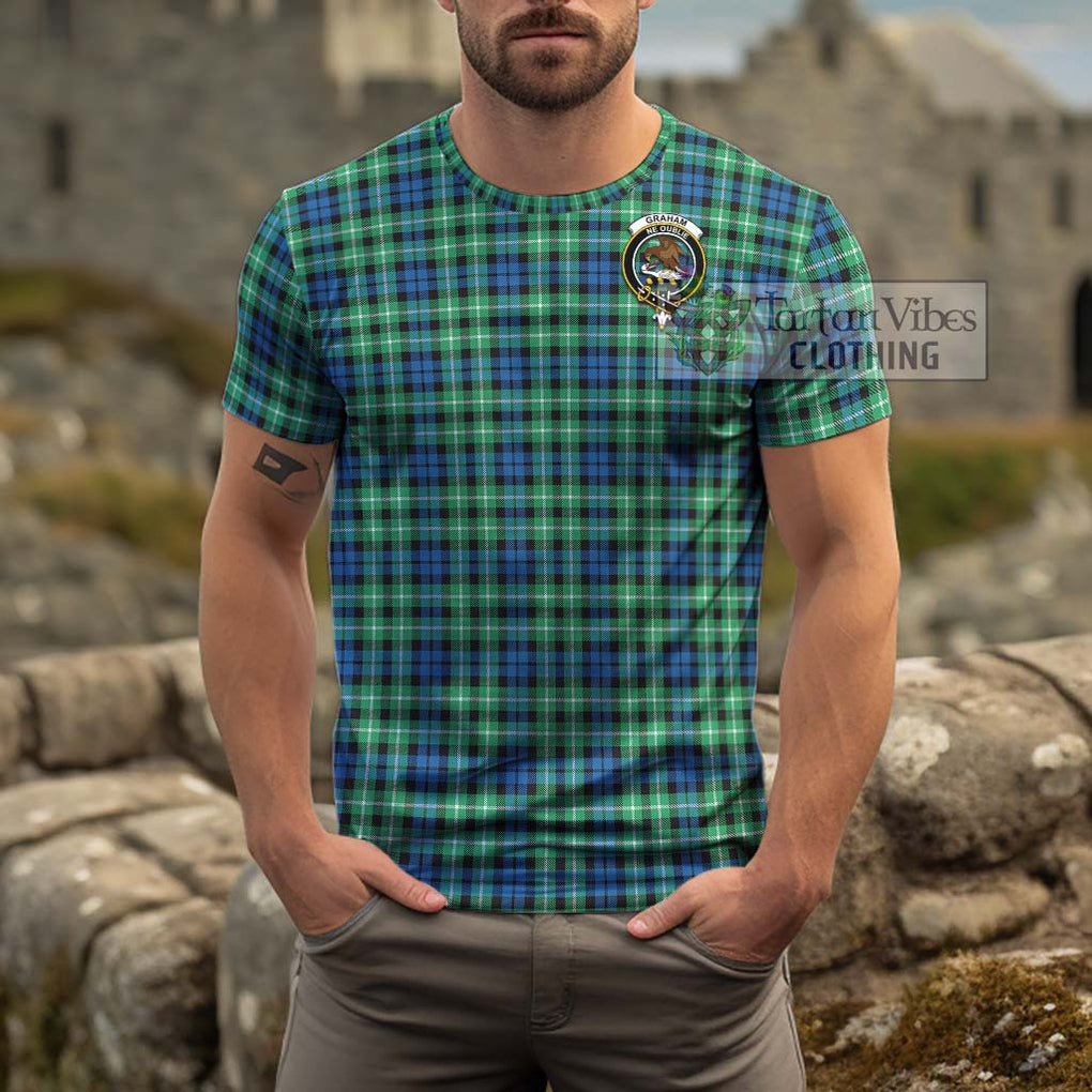 Graham Tartan Cotton T-Shirt with Family Crest Men's Shirt - Tartanvibesclothing Shop