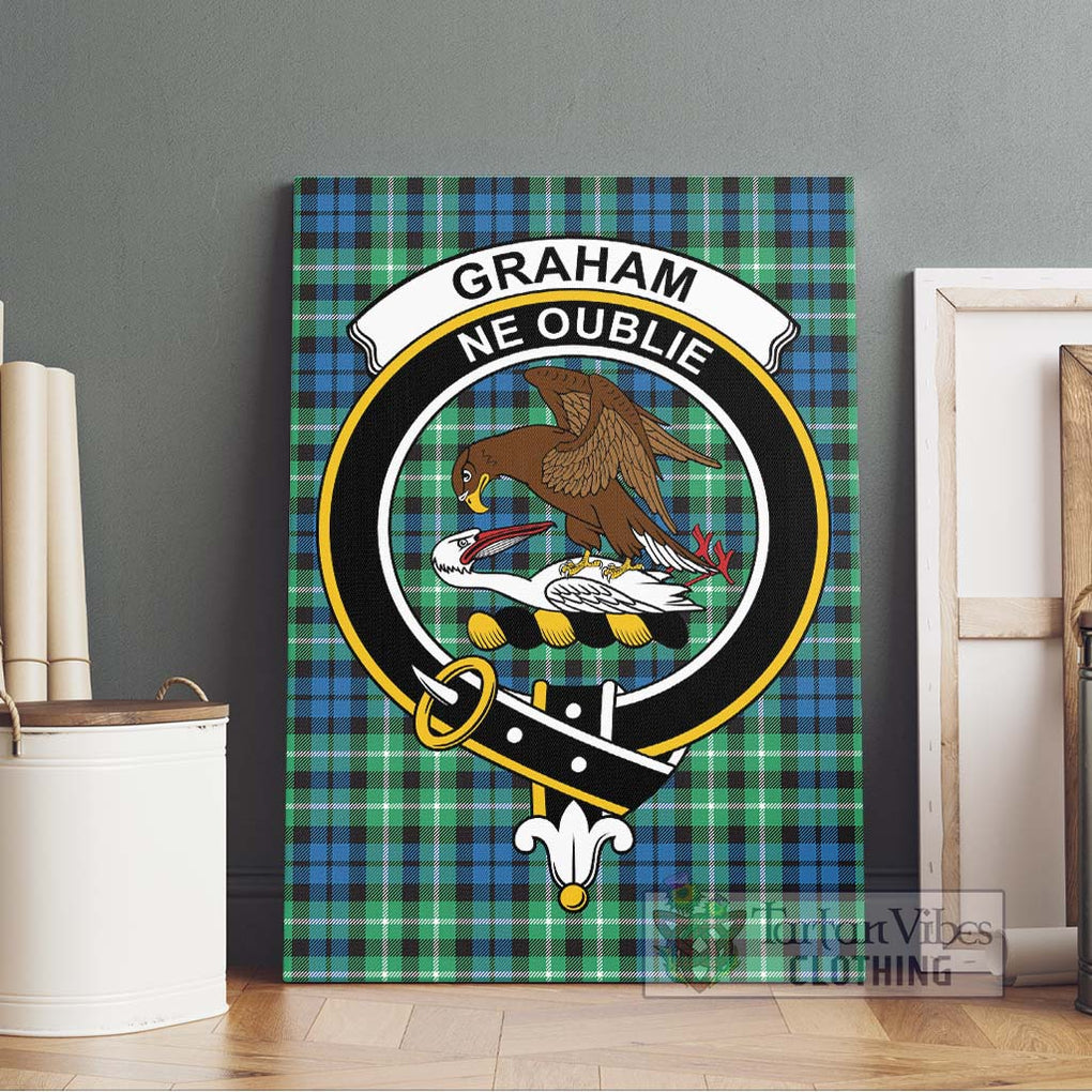 Graham Tartan Canvas Print Wall Art with Family Crest Without Frame - Tartan Vibes Clothing