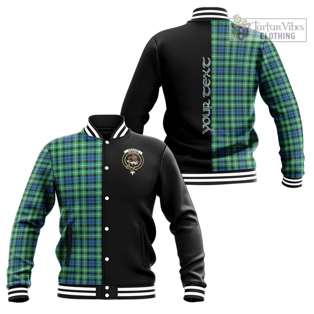 Graham Tartan Baseball Jacket with Family Crest and Half Of Me Style Unisex - Tartanvibesclothing Shop