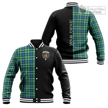 Graham Tartan Baseball Jacket with Family Crest and Half Of Me Style