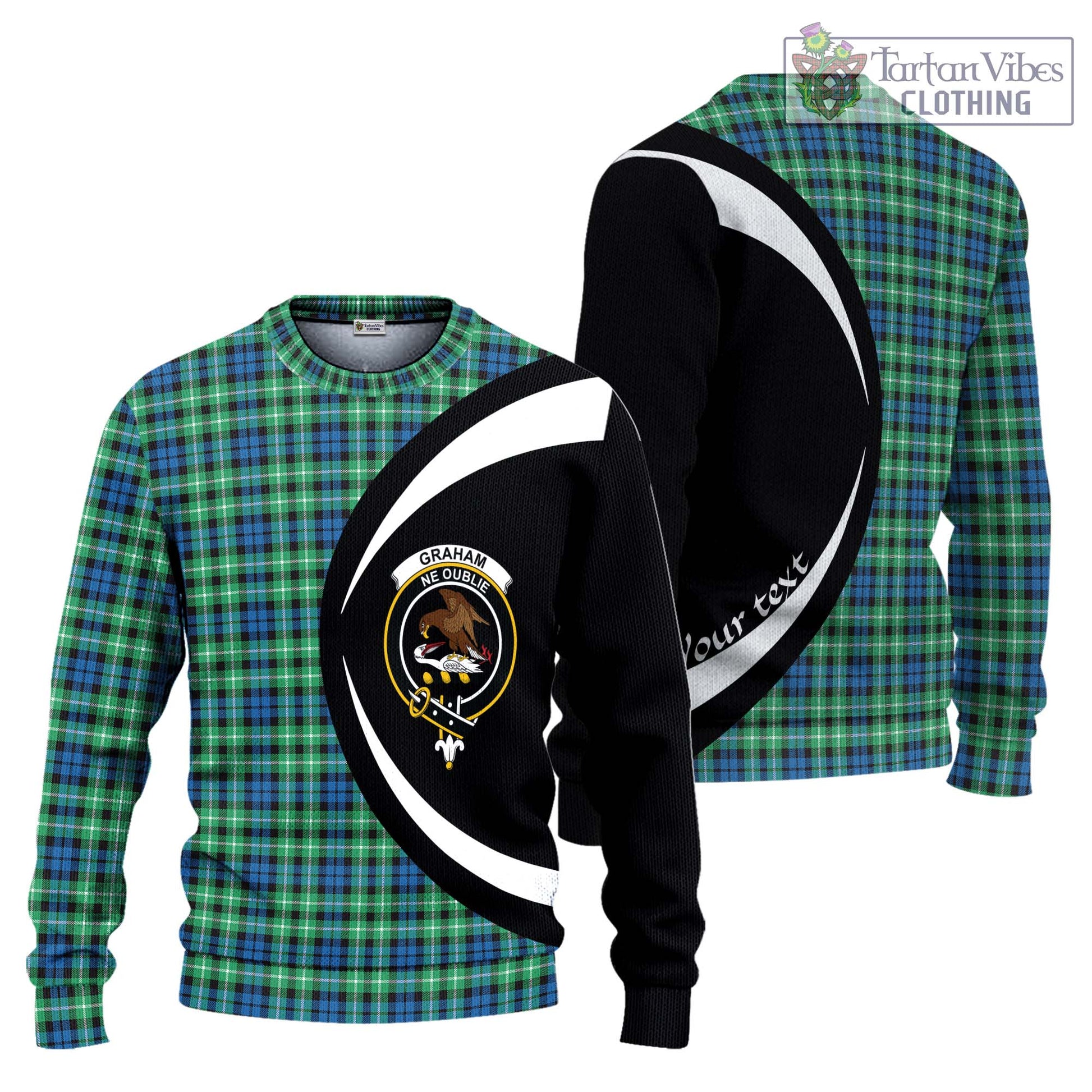 Graham Tartan Ugly Sweater with Family Crest Circle Style Unisex - Tartan Vibes Clothing