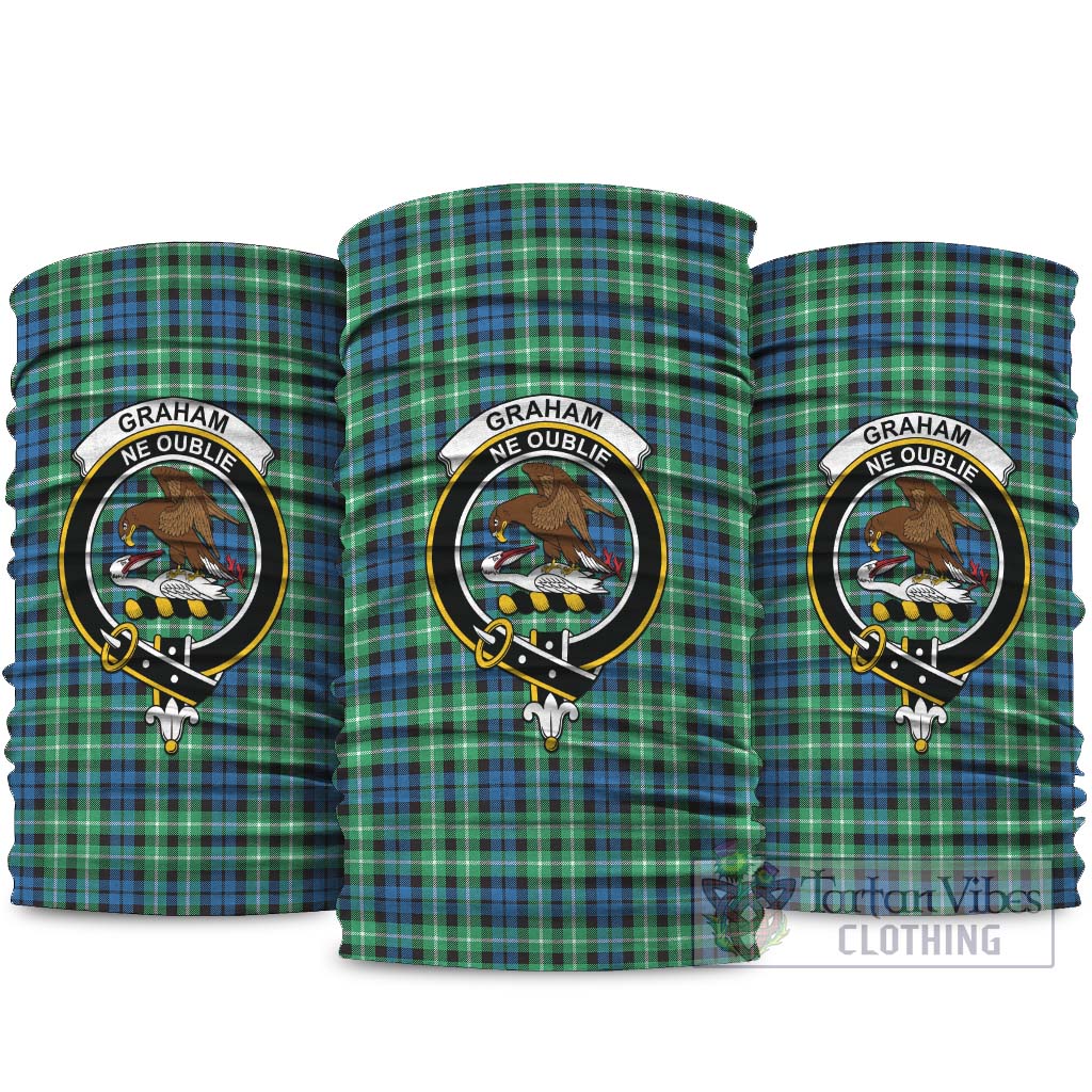 Graham of Montrose Ancient Tartan Neck Gaiters, Tartan Bandanas, Tartan Head Band with Family Crest