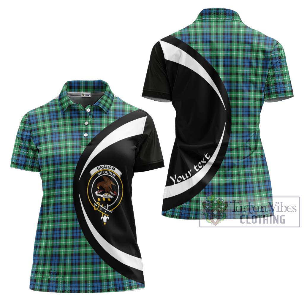 Graham Tartan Women's Polo Shirt with Family Crest Circle Style Women - Tartan Vibes Clothing