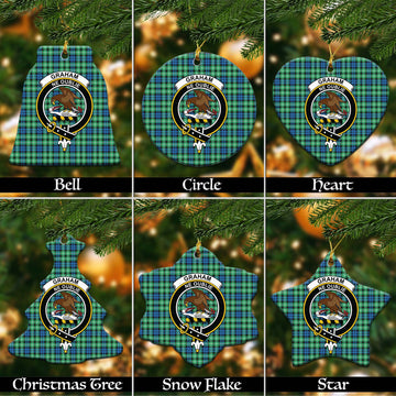 Graham Tartan Christmas Ceramic Ornaments with Family Crest