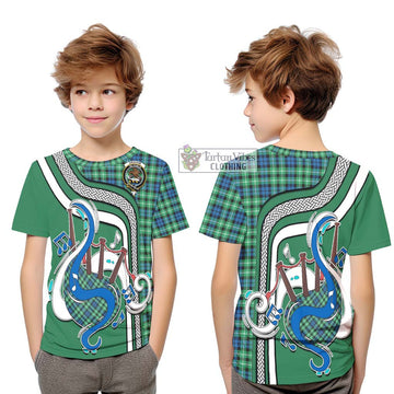 Graham Tartan Kid T-Shirt with Epic Bagpipe Style