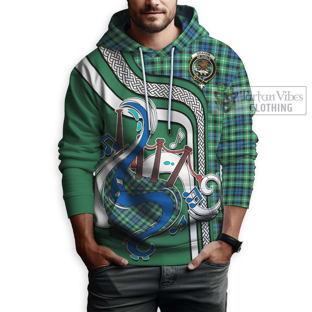 Graham Tartan Hoodie with Epic Bagpipe Style Zip Hoodie - Tartanvibesclothing Shop