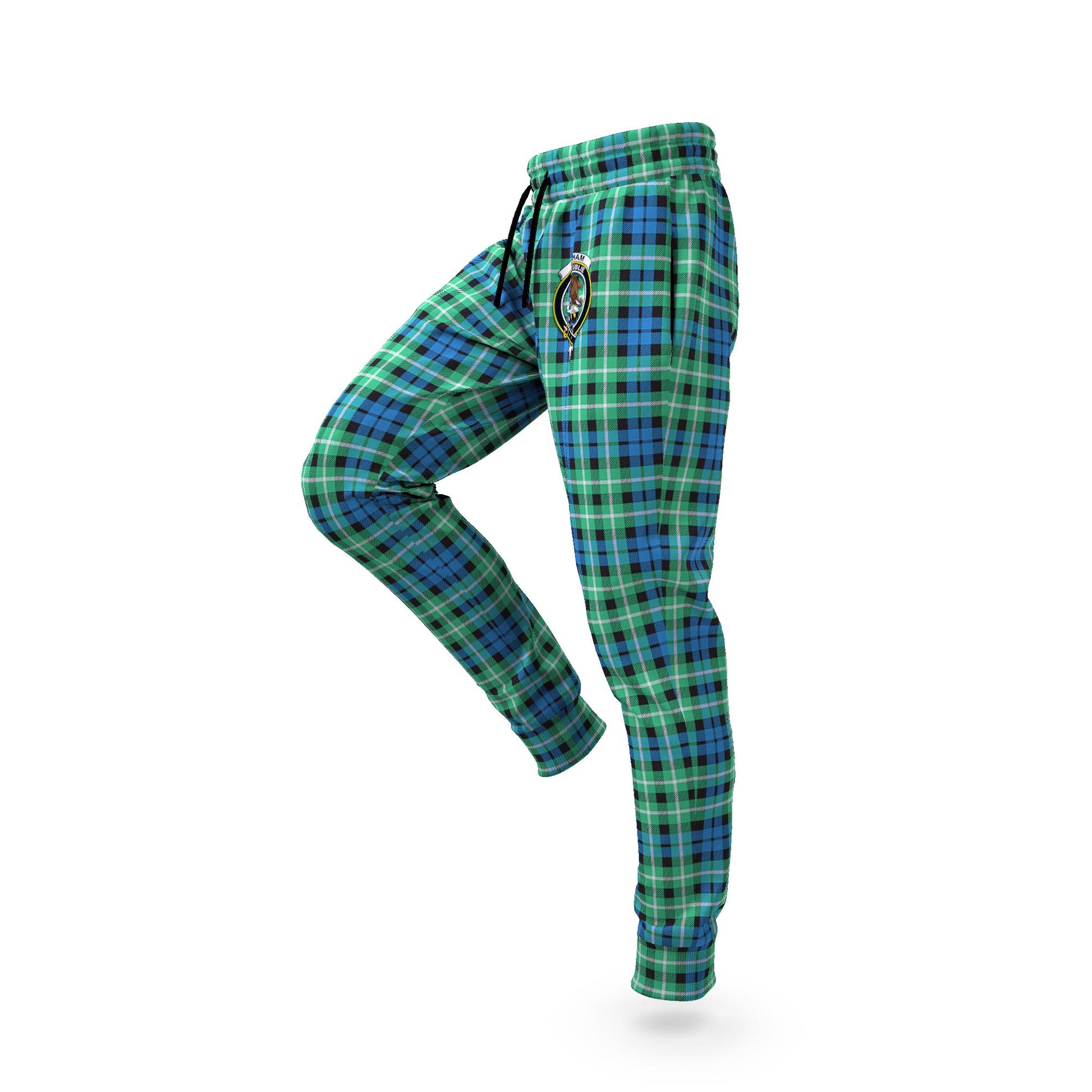 Graham Tartan Joggers Pants with Family Crest S - Tartan Vibes Clothing