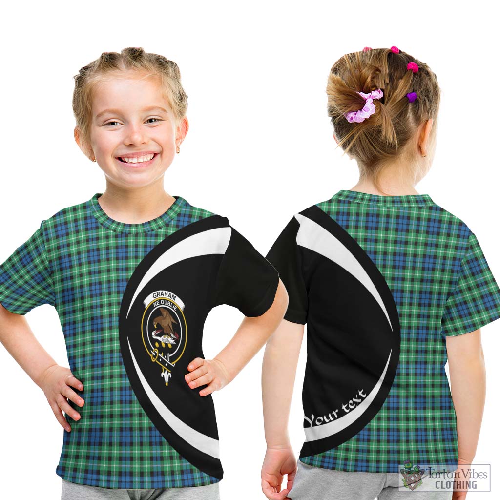 Graham Tartan Kid T-Shirt with Family Crest Circle Style - Tartan Vibes Clothing