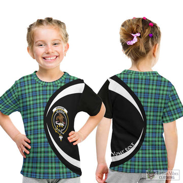 Graham Tartan Kid T-Shirt with Family Crest Circle Style