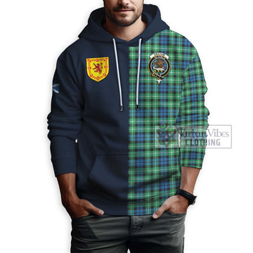 Graham Tartan Hoodie with Scottish Lion Royal Arm Half Style