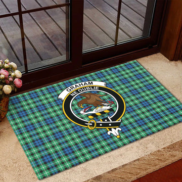 Graham of Montrose Ancient Tartan Door Mat with Family Crest