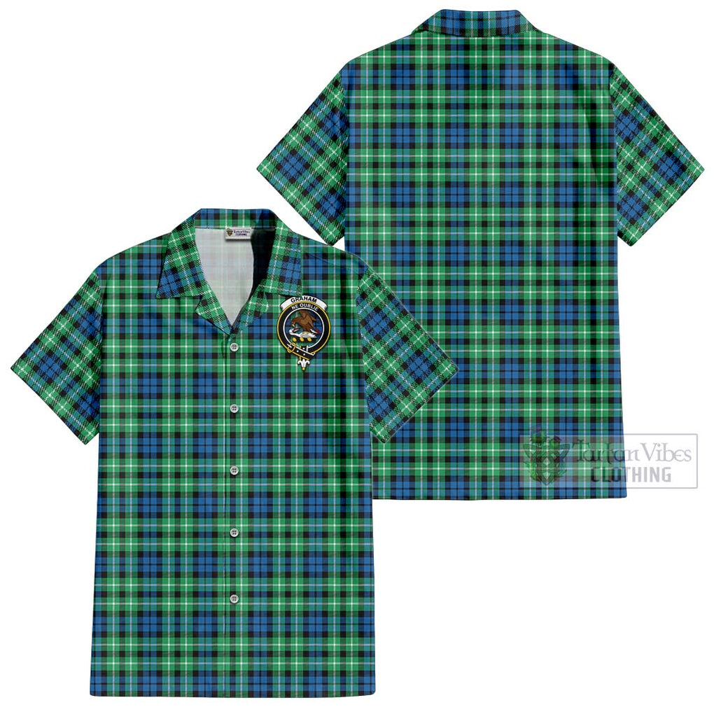 Graham Tartan Cotton Hawaiian Shirt with Family Crest Kid - Tartan Vibes Clothing