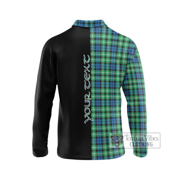 Graham Tartan Long Sleeve Polo Shirt with Family Crest and Half Of Me Style