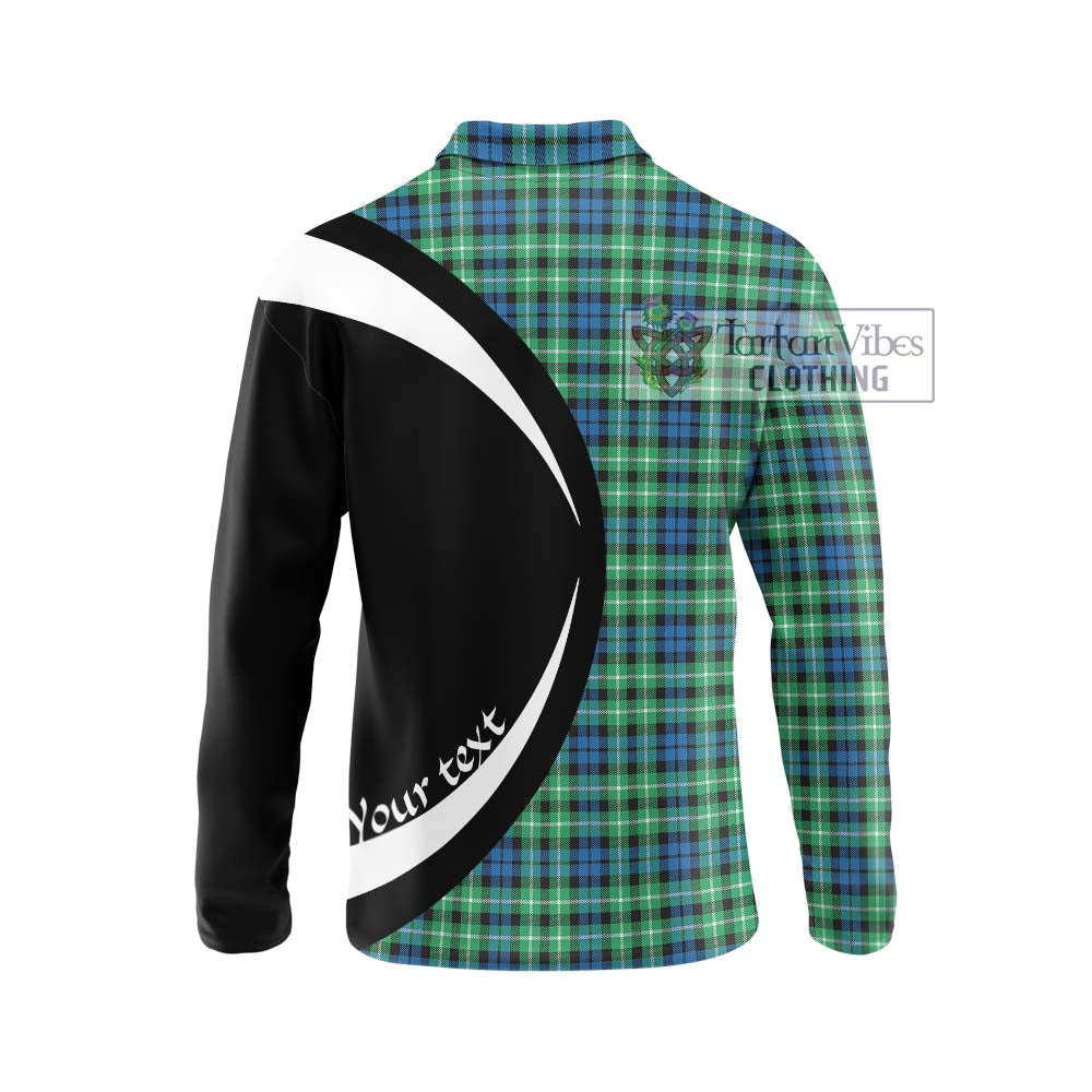 Graham Tartan Long Sleeve Polo Shirt with Family Crest Circle Style - Tartan Vibes Clothing