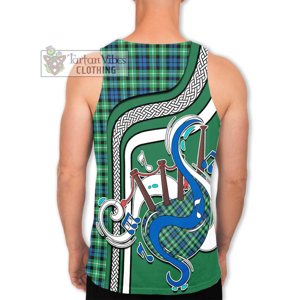 Graham Tartan Men's Tank Top with Epic Bagpipe Style - Tartanvibesclothing Shop