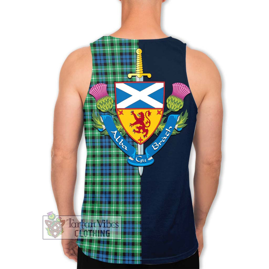 Tartan Vibes Clothing Graham of Montrose Ancient Tartan Men's Tank Top with Scottish Lion Royal Arm Half Style