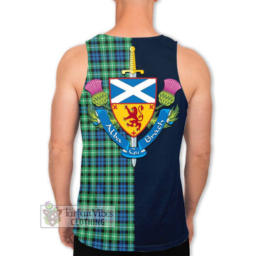 Graham Tartan Men's Tank Top Alba with Scottish Lion Royal Arm Half Style