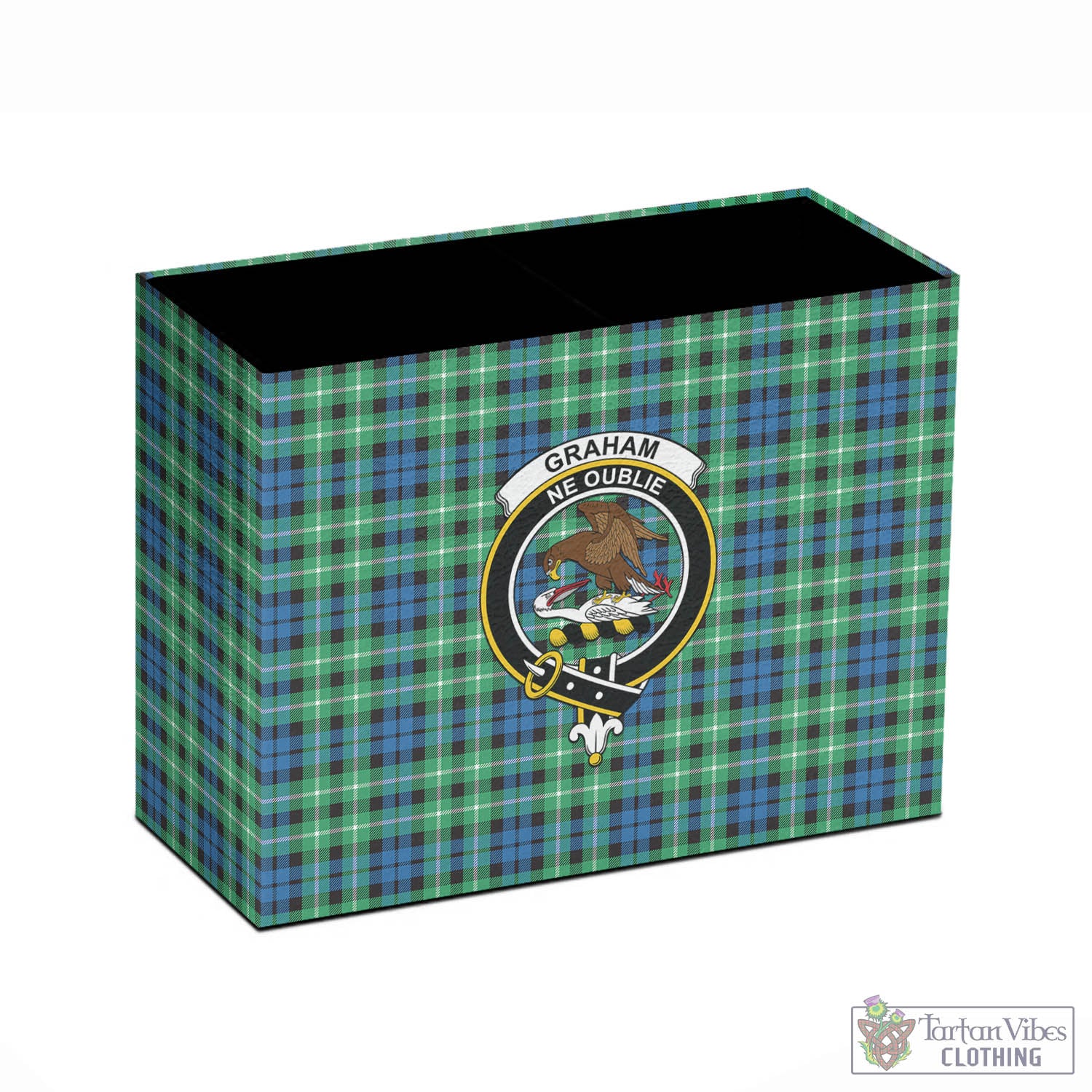 Tartan Vibes Clothing Graham of Montrose Ancient Tartan Pen Holder with Family Crest