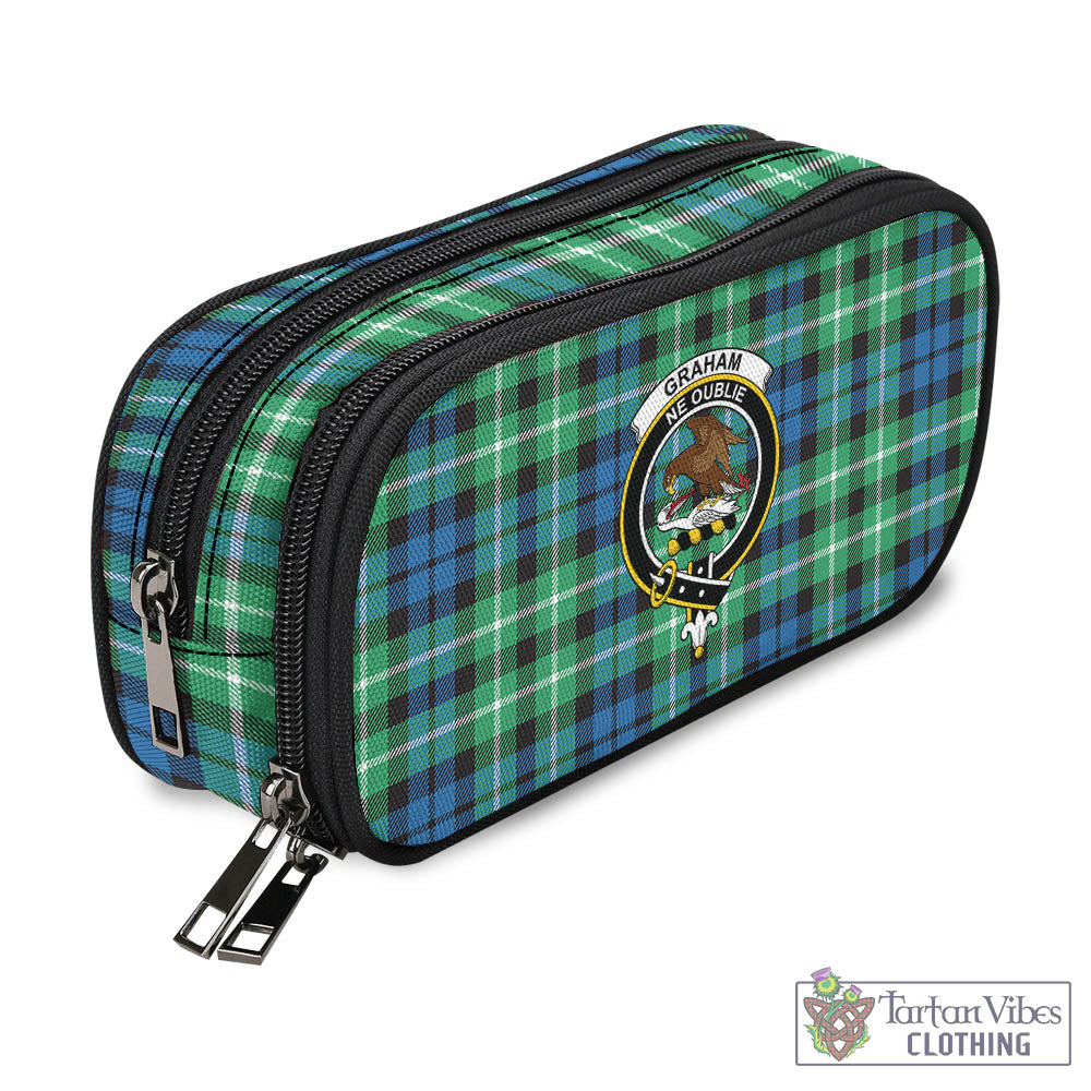 Tartan Vibes Clothing Graham of Montrose Ancient Tartan Pen and Pencil Case with Family Crest