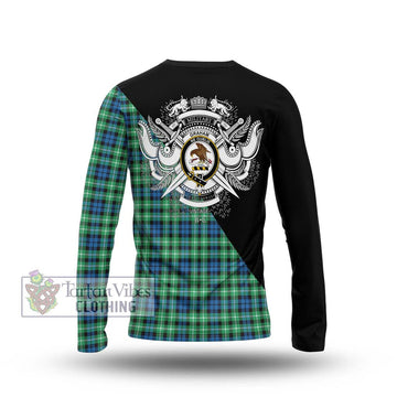 Graham Tartan Long Sleeve T-Shirt with Family Crest and Military Logo Style