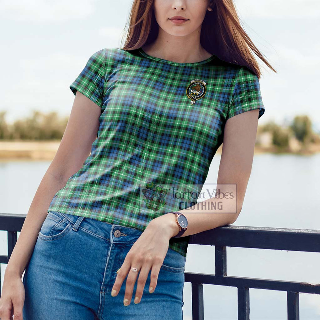 Graham Tartan Cotton T-Shirt with Family Crest Women's Shirt - Tartanvibesclothing Shop