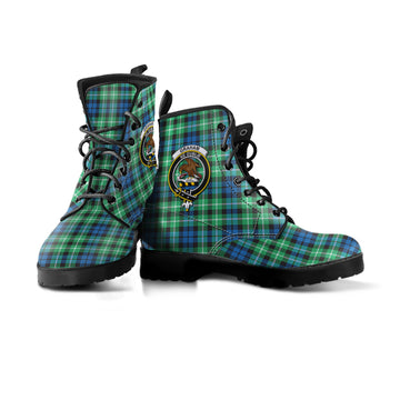 Graham of Montrose Ancient Tartan Leather Boots with Family Crest