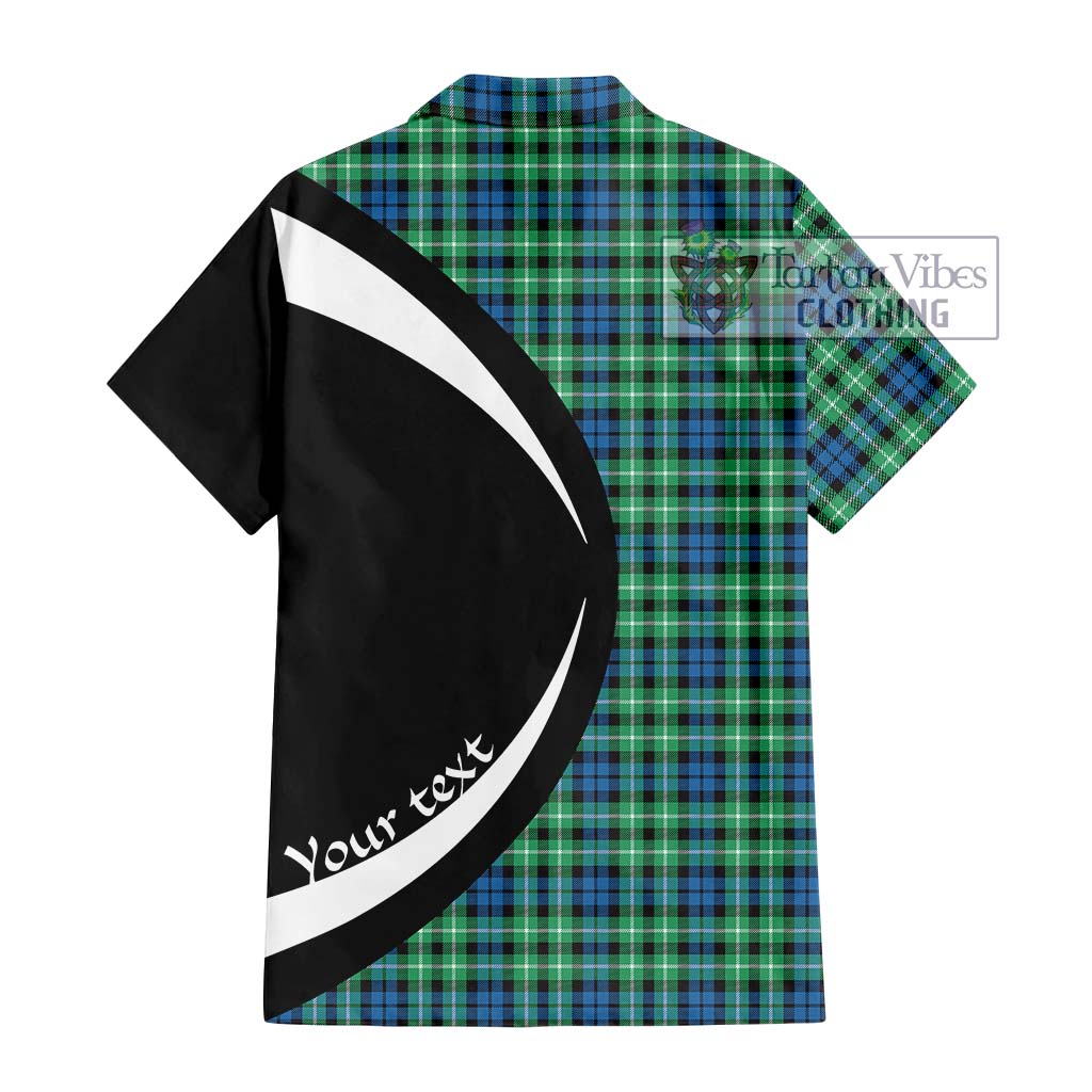 Graham Tartan Short Sleeve Button Up with Family Crest Circle Style - Tartan Vibes Clothing