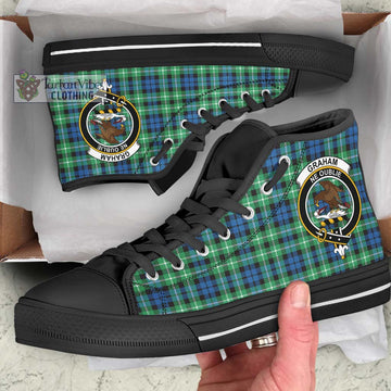 Graham Tartan High Top Shoes with Family Crest