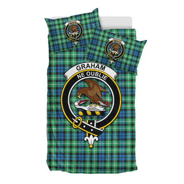 Graham of Montrose Ancient Tartan Bedding Set with Family Crest