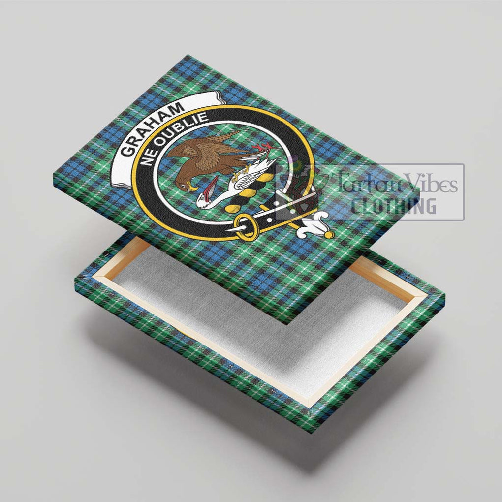 Graham Tartan Canvas Print Wall Art with Family Crest - Tartan Vibes Clothing