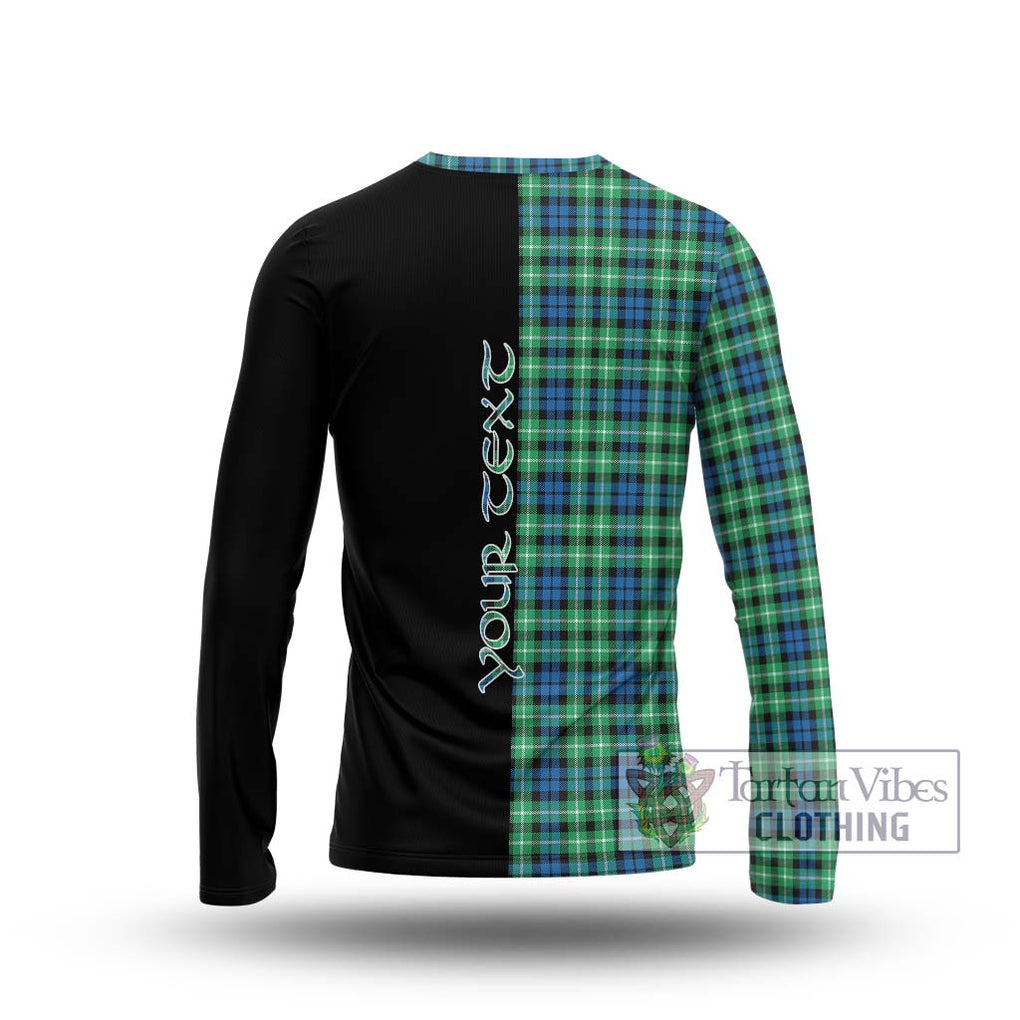 Graham Tartan Long Sleeve T-Shirt with Family Crest and Half Of Me Style - Tartanvibesclothing Shop