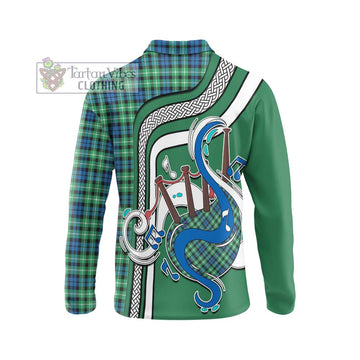 Graham Tartan Long Sleeve Polo Shirt with Epic Bagpipe Style