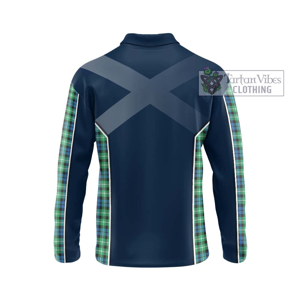 Graham Tartan Long Sleeve Polo Shirt with Family Crest and Lion Rampant Vibes Sport Style - Tartan Vibes Clothing