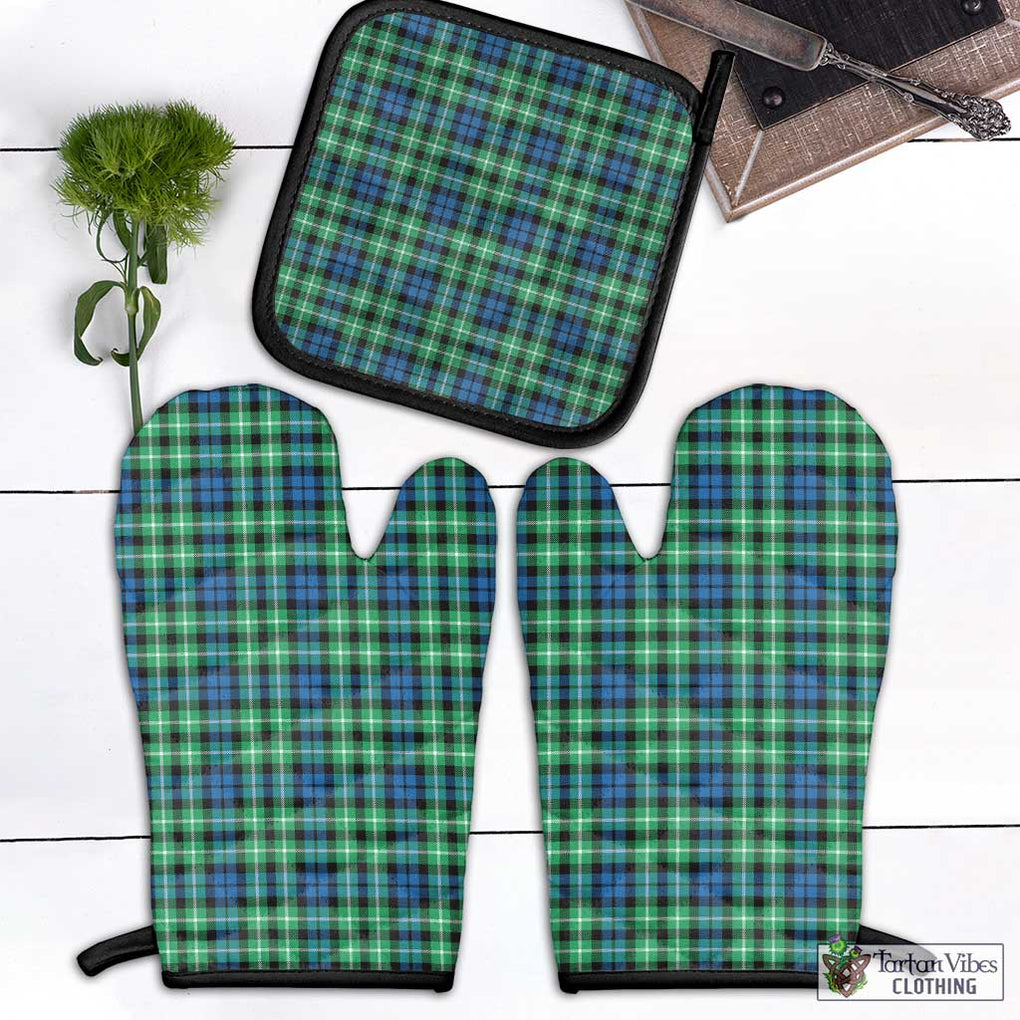 Graham Tartan Combo Oven Mitt & Pot-Holder Combo 1 Oven Mitt & 1 Pot-Holder Black - Tartan Vibes Clothing