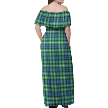 Graham Tartan Off Shoulder Long Dress