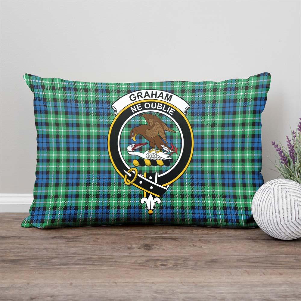 Graham of Montrose Ancient Tartan Pillow Cover with Family Crest Rectangle Pillow Cover - Tartanvibesclothing