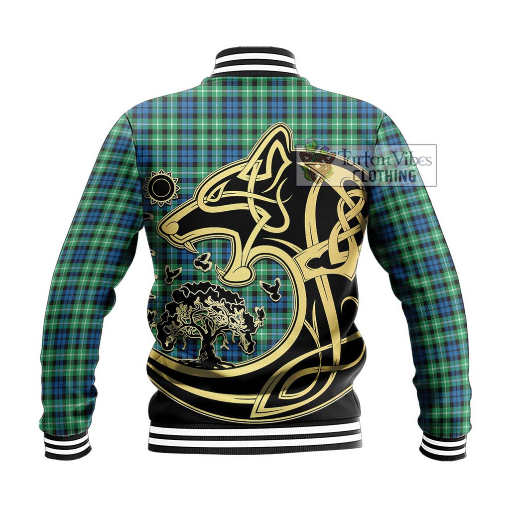 Graham Tartan Baseball Jacket with Family Crest Celtic Wolf Style - Tartan Vibes Clothing