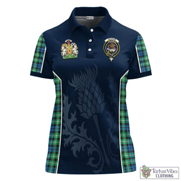 Graham Tartan Women's Polo Shirt with Family Crest and Scottish Thistle Vibes Sport Style