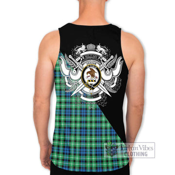 Graham Tartan Men's Tank Top with Family Crest and Military Logo Style