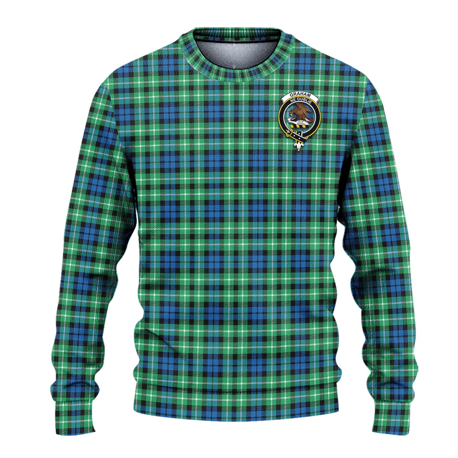 Graham of Montrose Ancient Tartan Knitted Sweater with Family Crest - Tartanvibesclothing