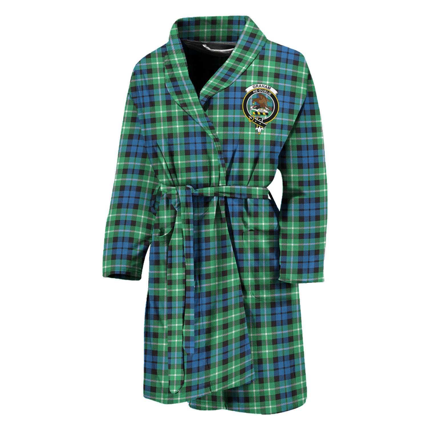 Graham Tartan Bathrobe with Family Crest Unisex M - Tartan Vibes Clothing