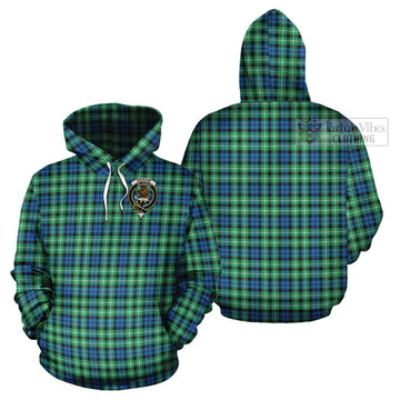 Graham Tartan Cotton Hoodie with Family Crest