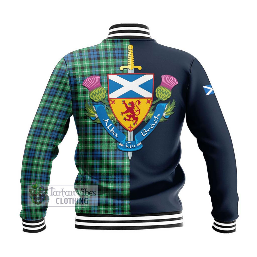 Tartan Vibes Clothing Graham of Montrose Ancient Tartan Baseball Jacket with Scottish Lion Royal Arm Half Style